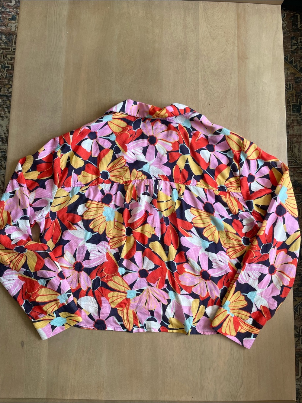 Anthropologie Maeve Floral Cropped Button-Down Shirt - Picture 9 of 14